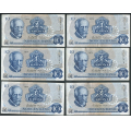 -46- Lott 12 stk. 10 kroner 1974A, VK - 2x AH, 5x AX, 5x A

Kv. 1 til 1+/01 / Numisma Mynthandel A/S: kr.  49,-