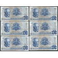 -48- Lott 10 stk. 10 kroner 1974A, VK - 2x AW, 2x AZ, 2x A, 4x A

Kv. 1 til 1+/01 / Numisma Mynthandel A/S: kr.  48,-