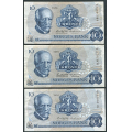 -61- Lott 3 stk. 10 kroner 1976Q, erst, VK - Erstatningssedler. QD, QJ, QI

Kv. 1- til 1. / Numisma Mynthandel A/S: kr.  6,-