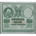 -17- 50 kroner 1961E, kv. god 1 - Presset. / Numisma Mynthandel A/S: kr.  37,-