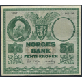 -1- 50 kroner 1957C, kv. 1/1-, sm fl. - Presset. Vannmerke type 1. Sm blekk- flekker bak. / Numisma Mynthandel A/S: kr.  25,-