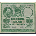 -21- 50 kroner 1954B, kv. 1- - Presset. Jahn/Thorp. / Numisma Mynthandel A/S: kr.  1,-