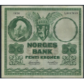 -36- 50 kroner 1950A, kv. 1/1-, sm bretterifter. - Presset. / Numisma Mynthandel A/S: kr.  1,-