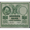 -37- 50 kroner 1950A, kv. 1, graffiti rev. - Presset. / Numisma Mynthandel A/S: kr.  1,-